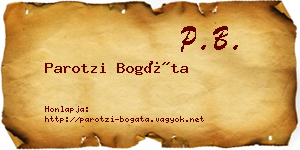Parotzi Bogáta névjegykártya